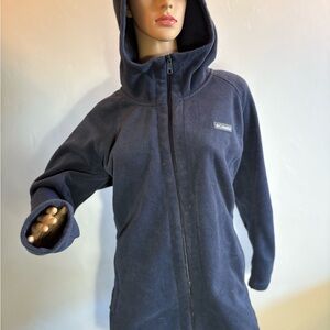 Columbia Women's Hooded Navy Fleece Jacket Size 2X